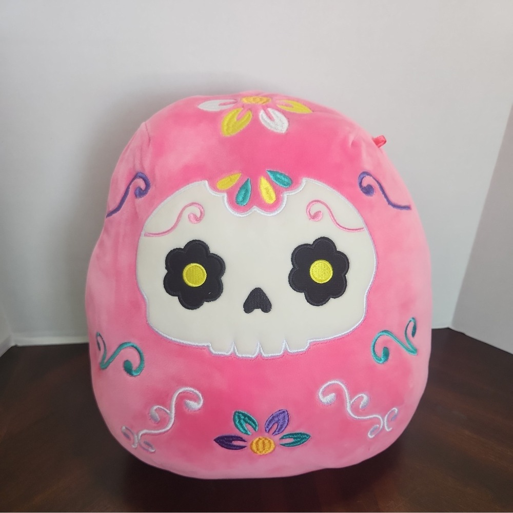 Squishmallows Marcita Sugar Skull Day of The Dead Pink Plush Toy Kellytoy 11"